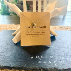 Life's a Beach Silver Palm Tree Charm Necklace